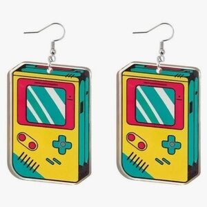 NWT - Retro throwback 90’s neon earrings set - Gameboy Color - 1.25 x 1.25 inch
